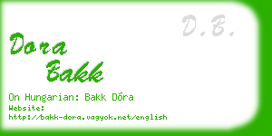 dora bakk business card